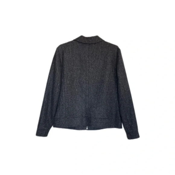 Eddie Bauer Vintage Gray Wool Silk Blend Jacket Double Zip Pockets Women’s Large - Picture 2 of 12